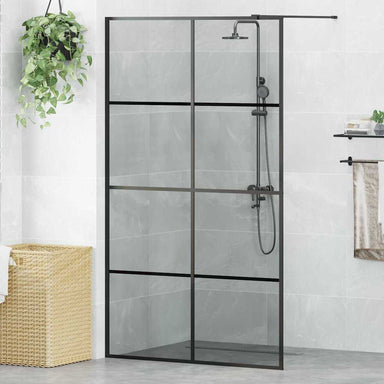 Inloop Douche Wand Zwart 115 x 195 cm gehard glas