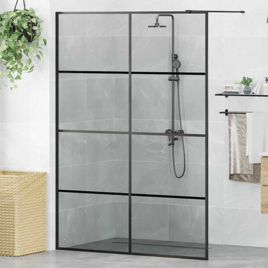 Inloop Douche Wand Zwart 140 x 195 cm gehard glas