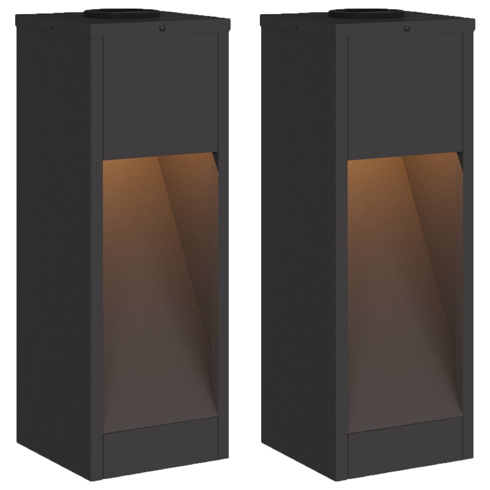 Zonne LED Padverlichting 2 st Warmwit 18 x 18 x 50 cm