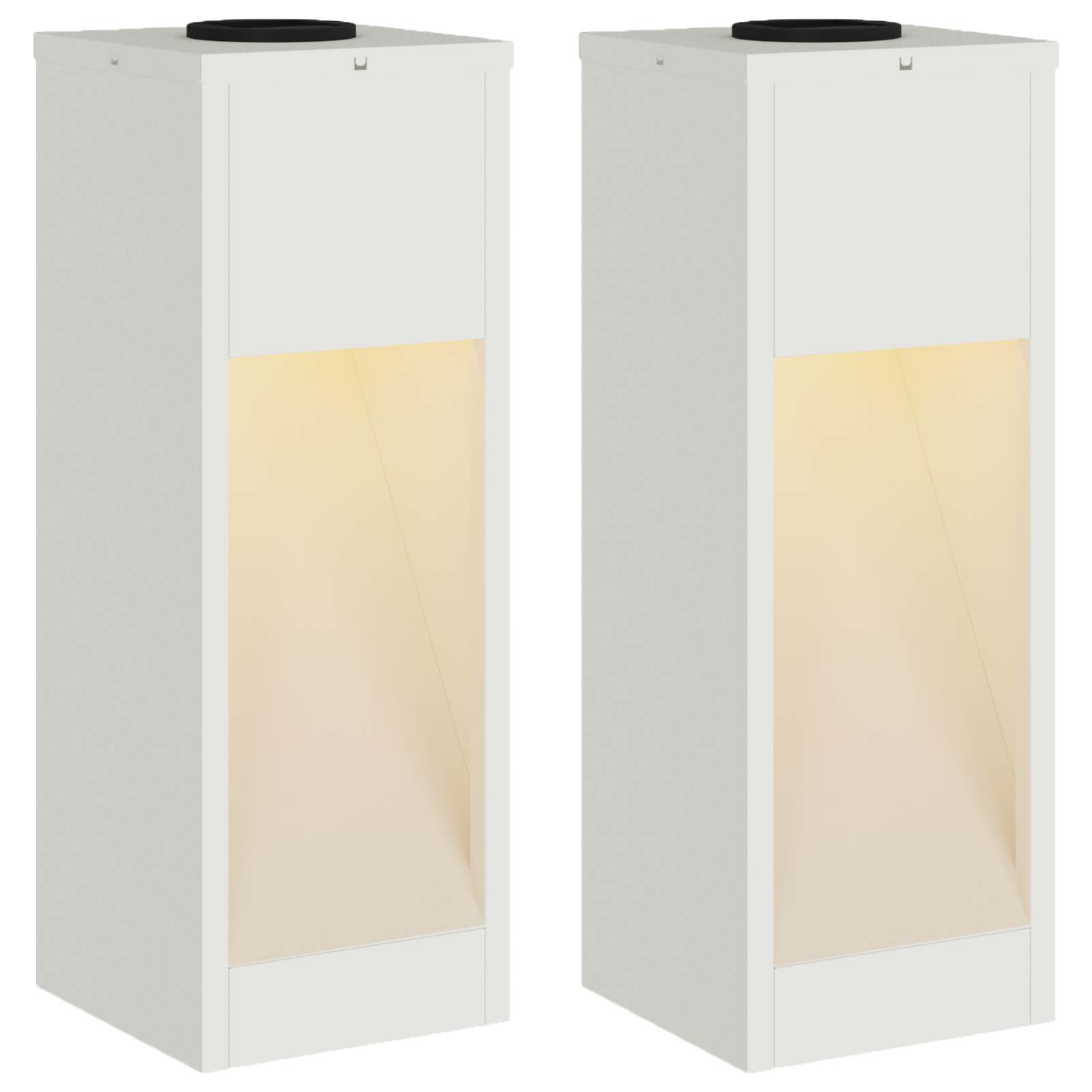 Zonne LED Padverlichting 2 st Warmwit 18 x 18 x 50 cm
