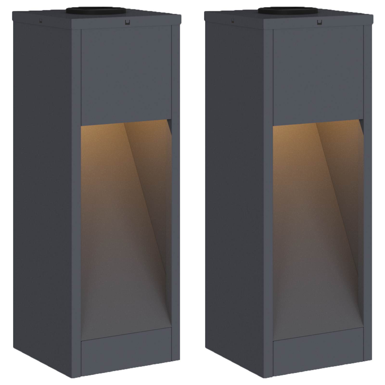 Zonne LED Padverlichting 2 st Warmwit 18 x 18 x 50 cm