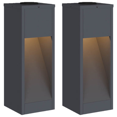 Zonne LED Padverlichting 2 st Warmwit 18 x 18 x 50 cm