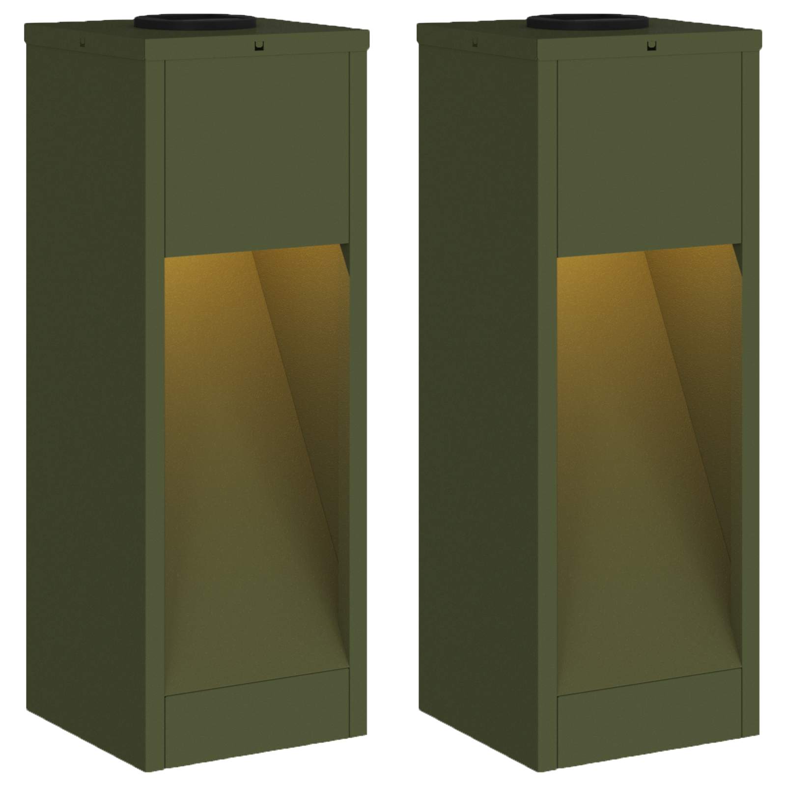 Zonne LED Padverlichting 2 st Warmwit 18 x 18 x 50 cm