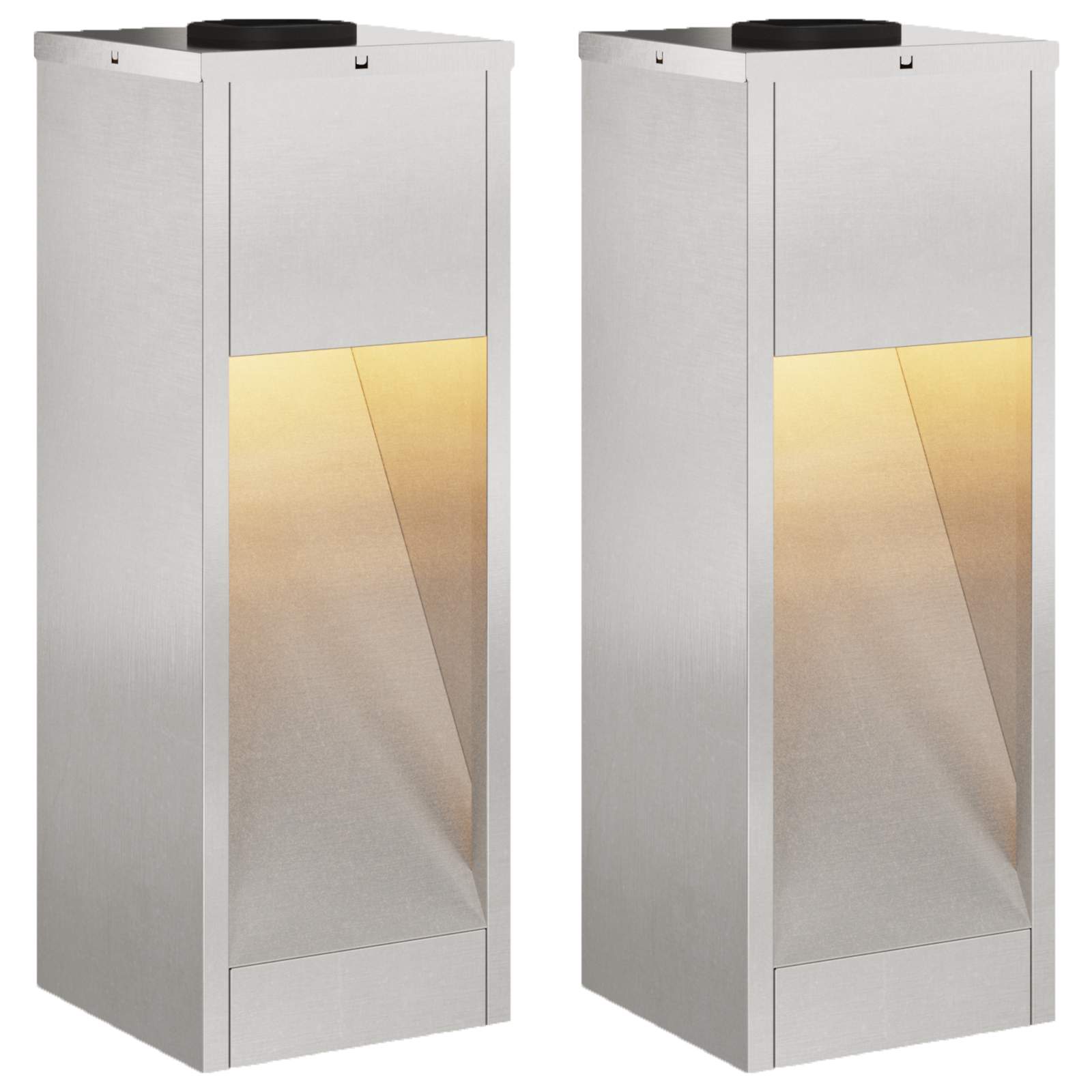Zonne LED Padverlichting 2 st Warmwit 18 x 18 x 50 cm