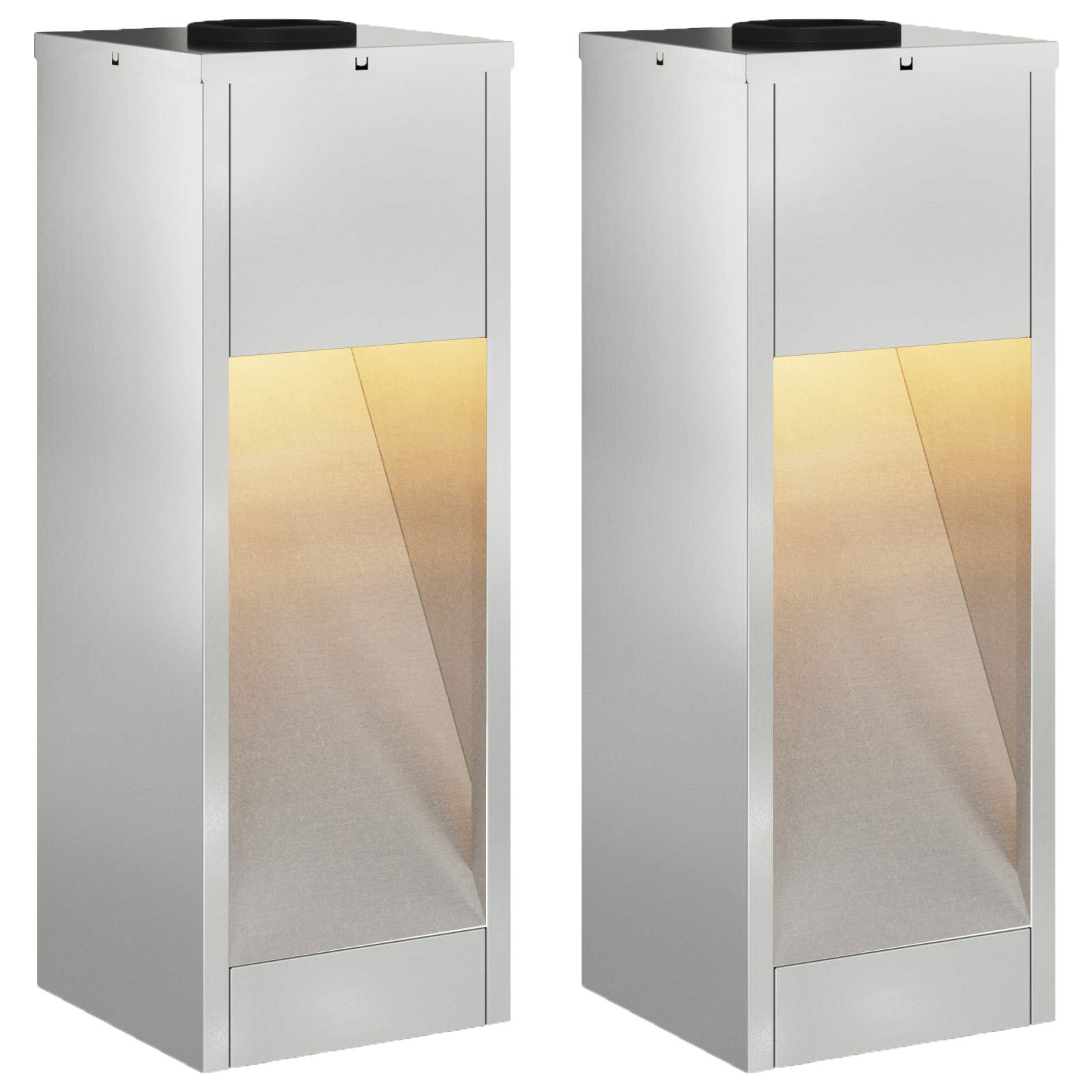 Zonne LED Padverlichting 2 st Warmwit 18 x 18 x 50 cm