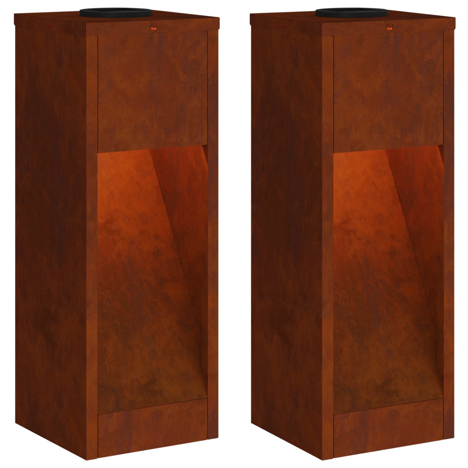 Zonne LED Padverlichting 2 st Warmwit 18 x 18 x 50 cm