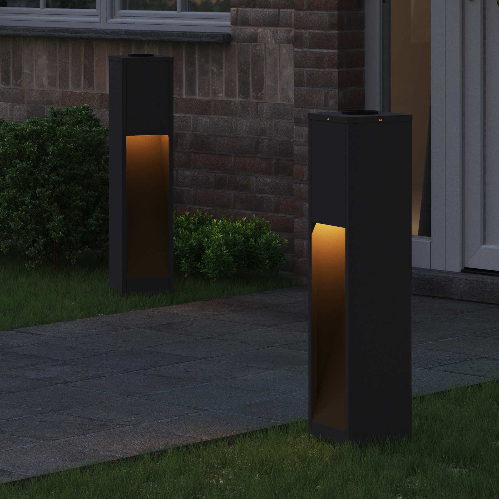 Zonne LED Padverlichting 2 st Warmwit 18 x 18 x 80 cm