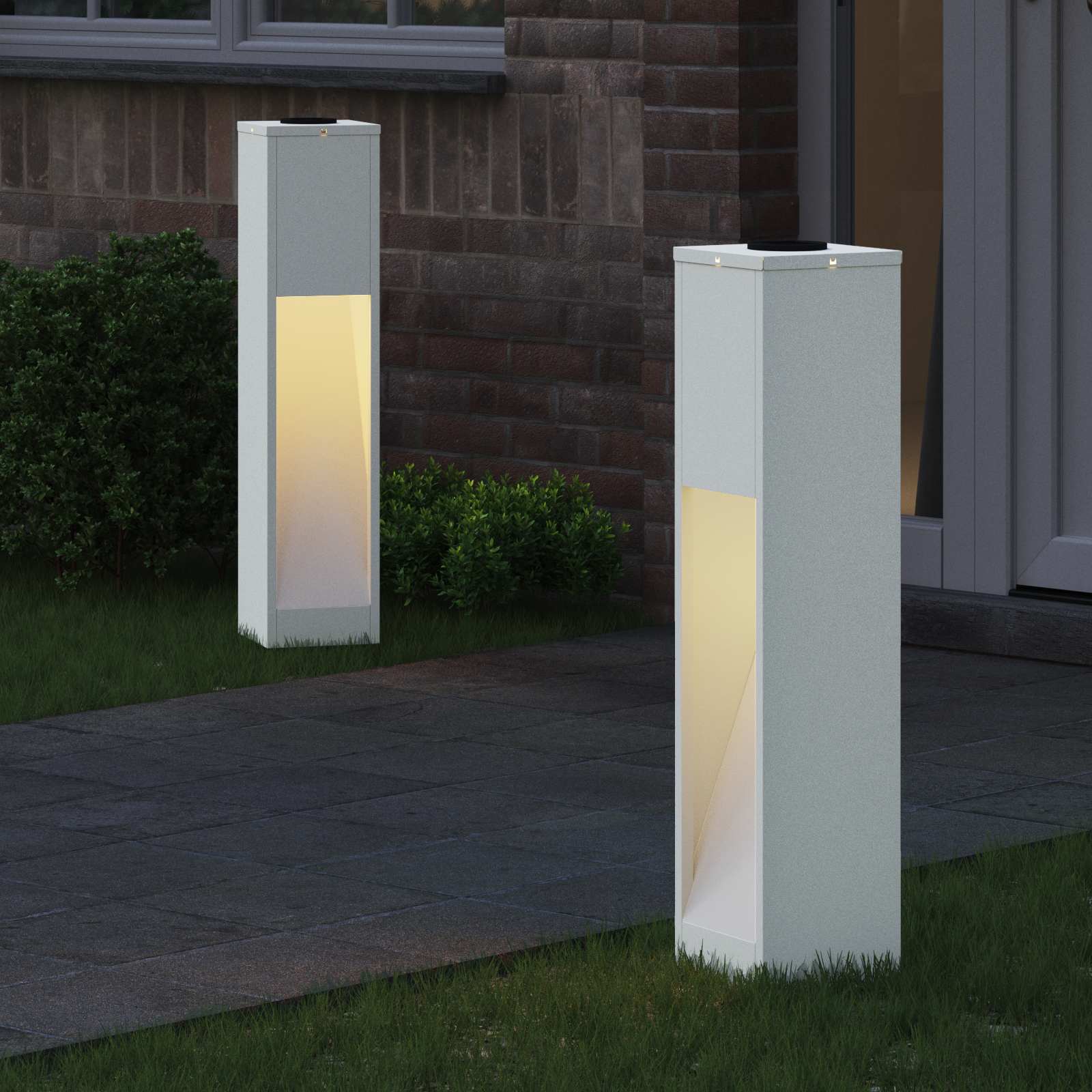 Zonne LED Padverlichting 2 st Warmwit 18 x 18 x 80 cm
