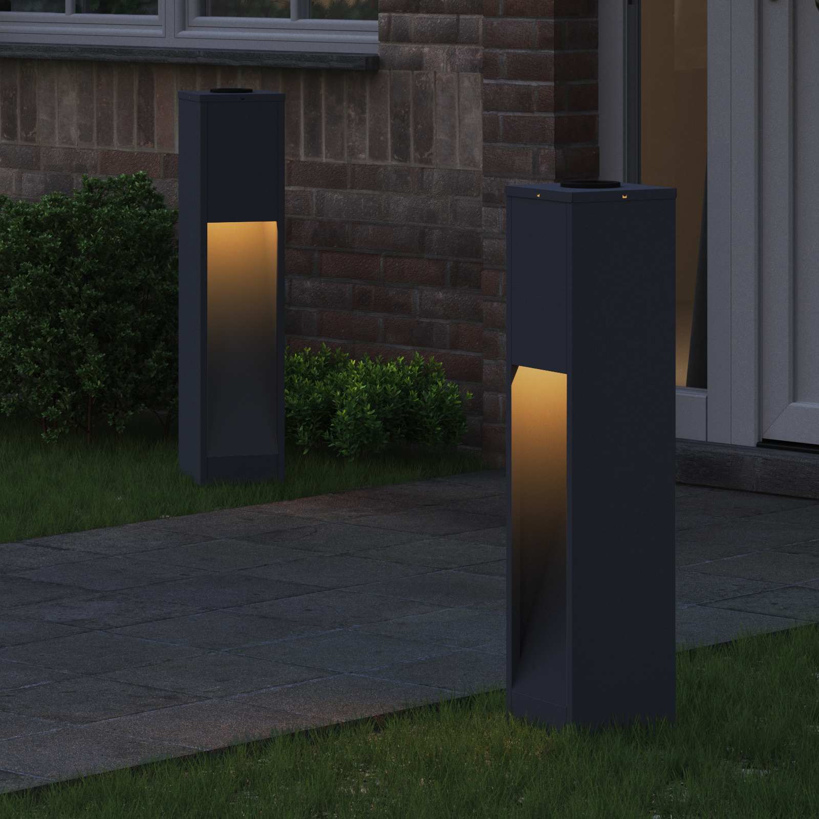 Zonne LED Padverlichting 2 st Warmwit 18 x 18 x 80 cm