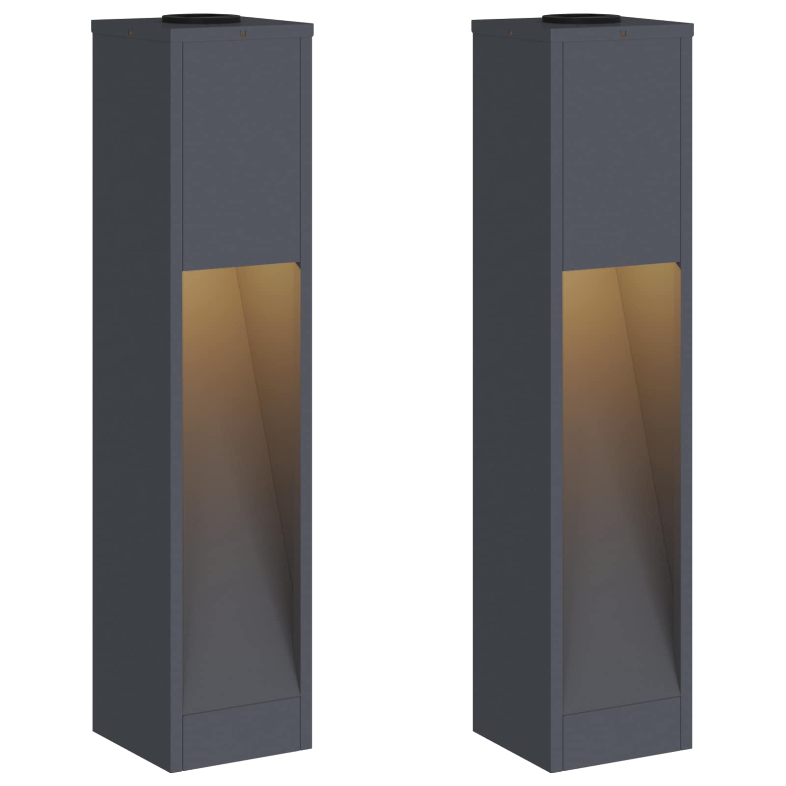 Zonne LED Padverlichting 2 st Warmwit 18 x 18 x 80 cm