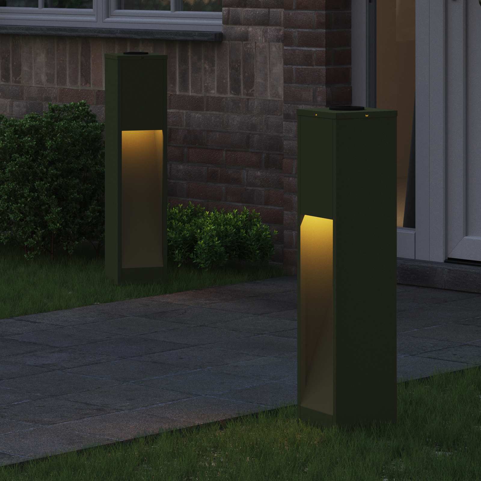 Zonne LED Padverlichting 2 st Warmwit 18 x 18 x 80 cm
