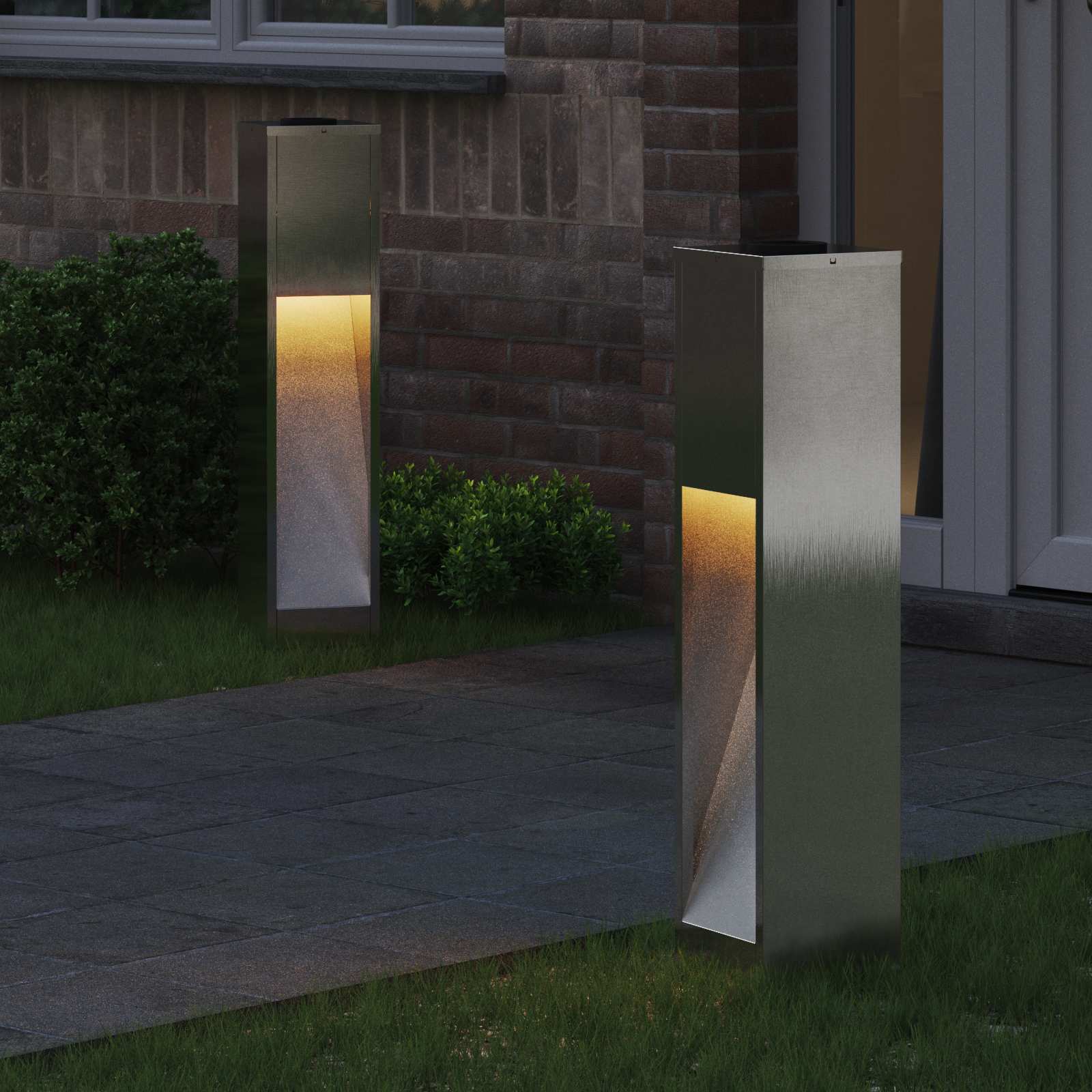 Zonne LED Padverlichting 2 st Warmwit 18 x 18 x 80 cm