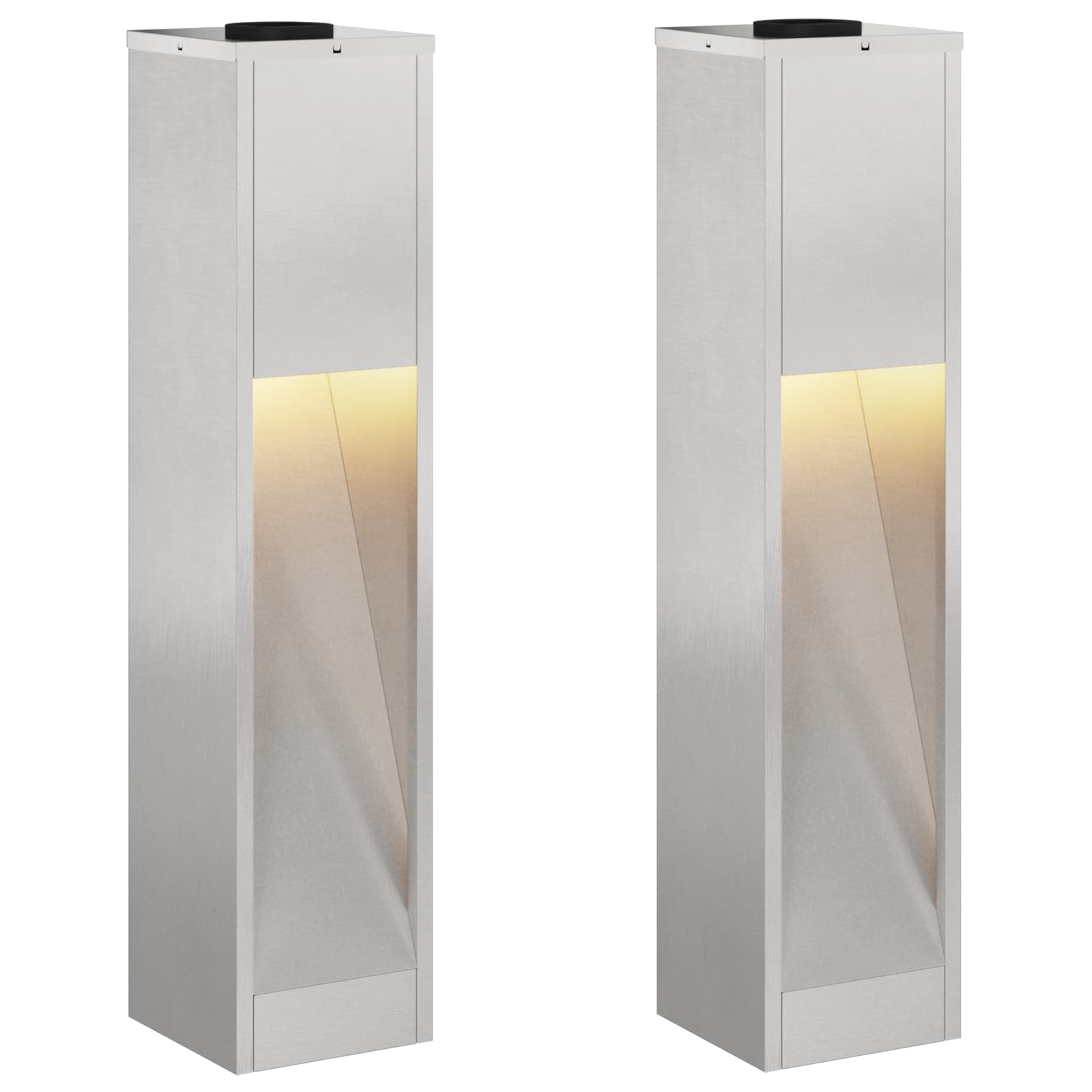 Zonne LED Padverlichting 2 st Warmwit 18 x 18 x 80 cm