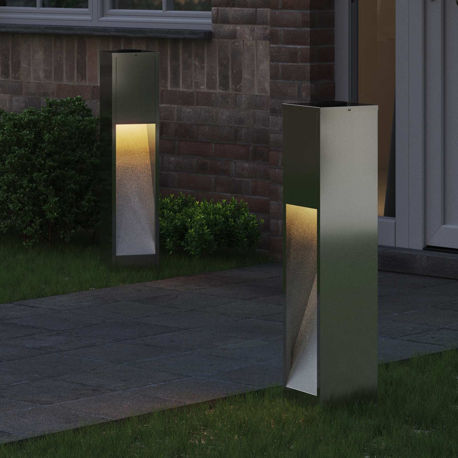Zonne LED Padverlichting 2 st Warmwit 18 x 18 x 80 cm