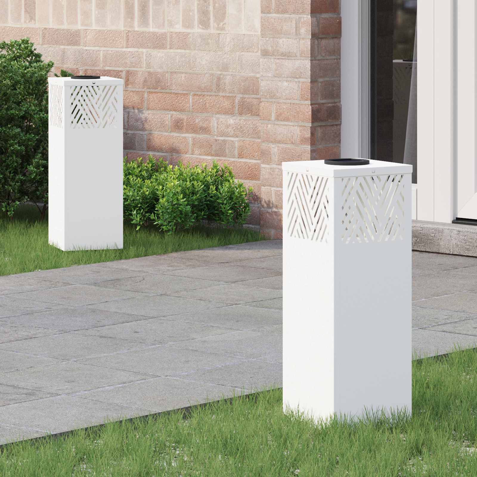 Solar LED Pad Licht 2 st Warmwit 18 x 18 x 50 cm