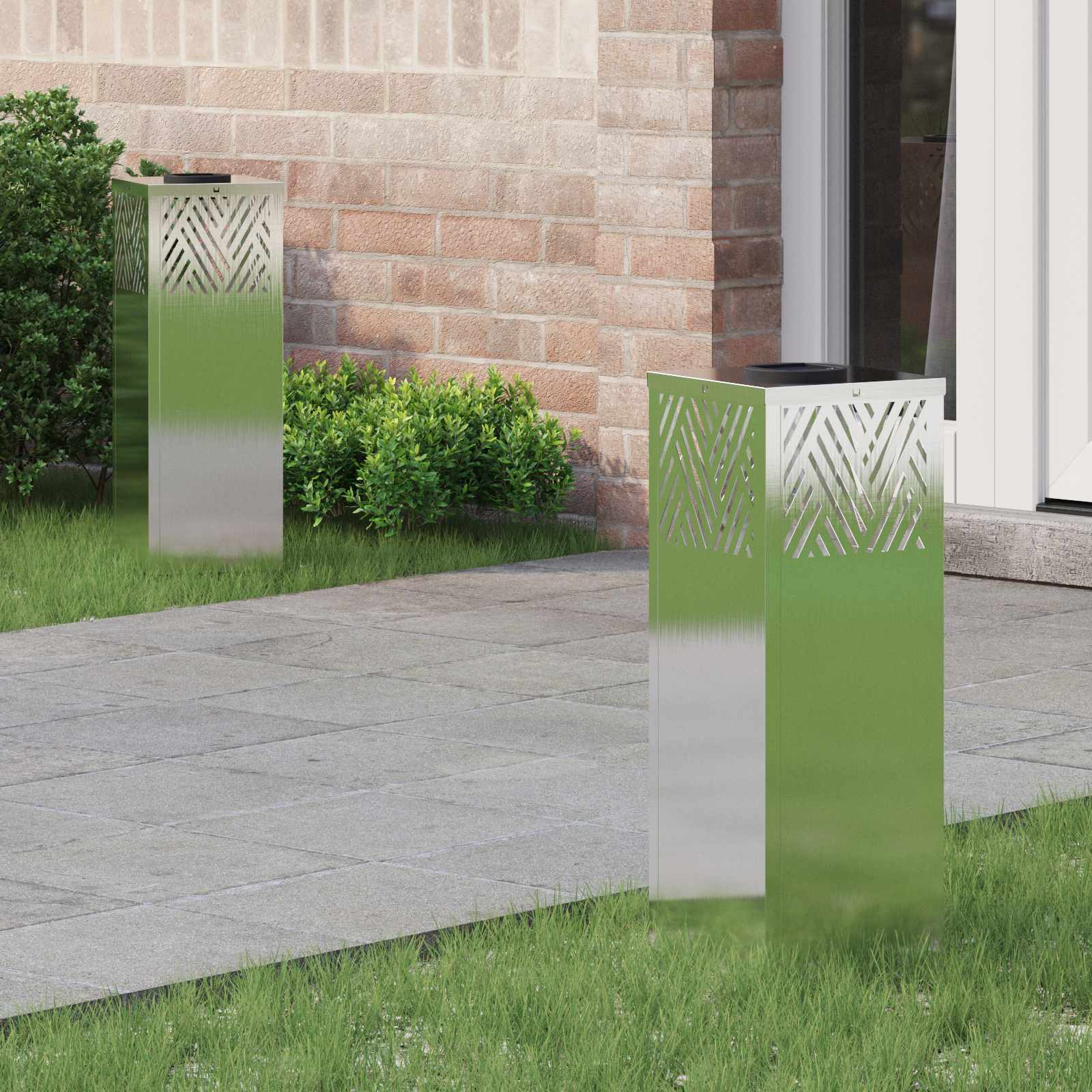 Solar LED Pad Licht 2 st Warmwit 18 x 18 x 50 cm