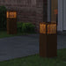 Solar LED Pad Licht 2 st Warmwit 18 x 18 x 50 cm weervast staal