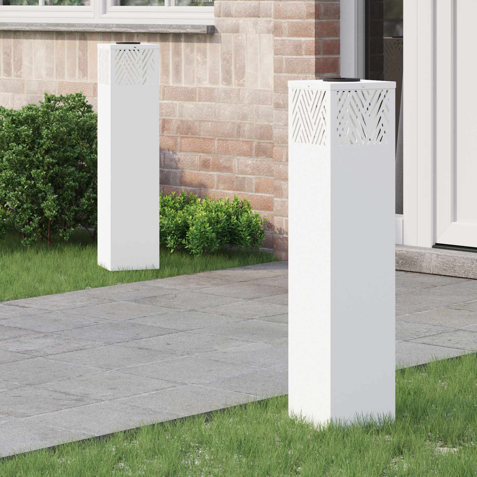 Solar LED Pad Licht 2 st Warmwit 18 x 18 x 80 cm