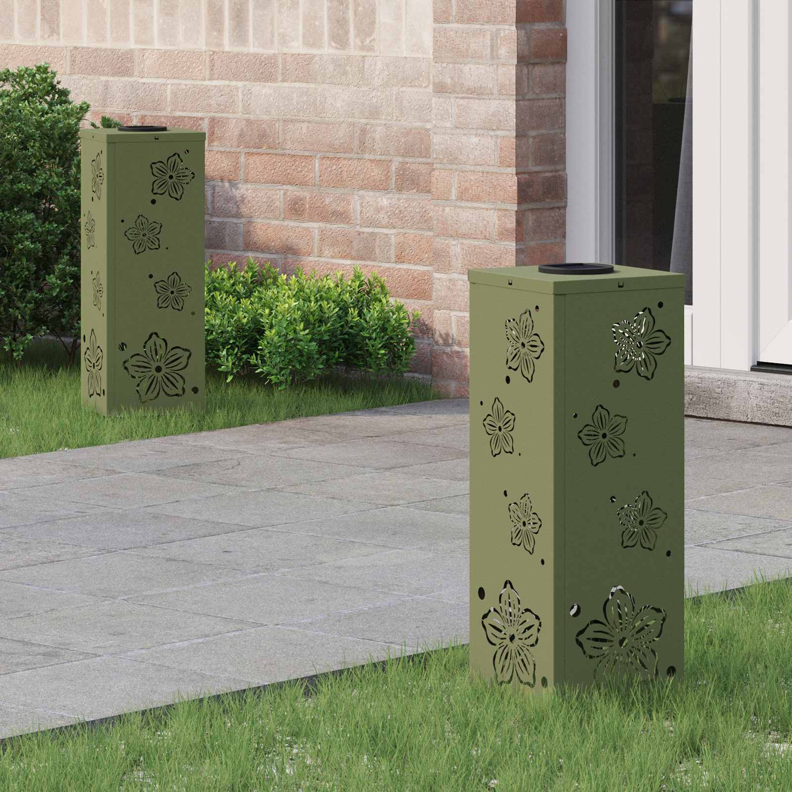 Solar LED Pad Licht 2 st Warmwit 18 x 18 x 50 cm