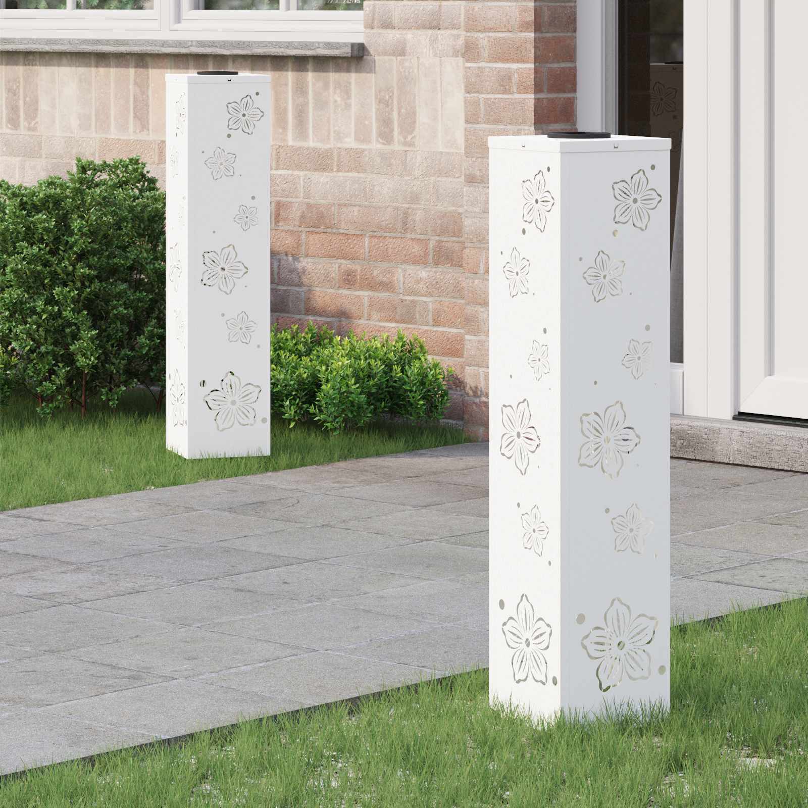 Solar LED Pad Licht 2 st Warmwit 18 x 18 x 80 cm