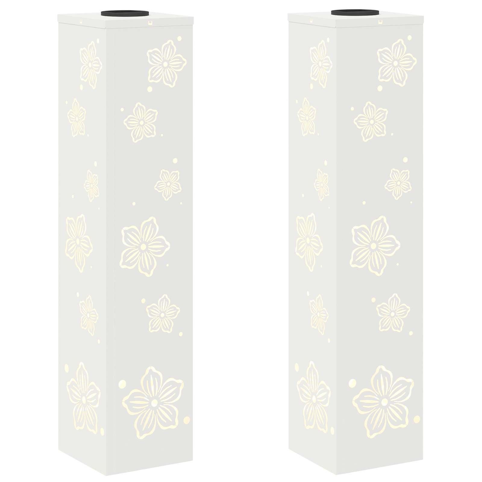 Solar LED Pad Licht 2 st Warmwit 18 x 18 x 80 cm