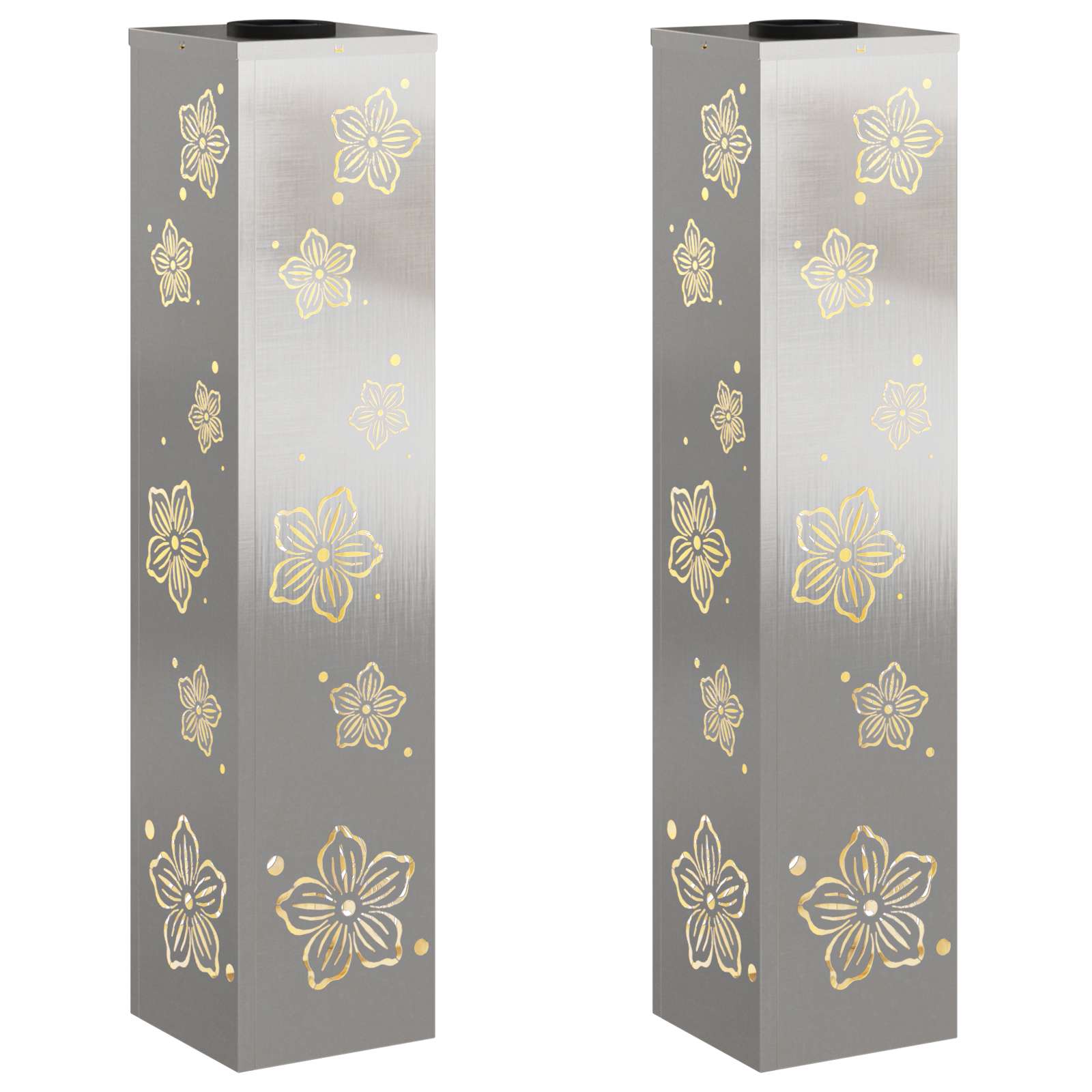 Solar LED Pad Licht 2 st Warmwit 18 x 18 x 80 cm