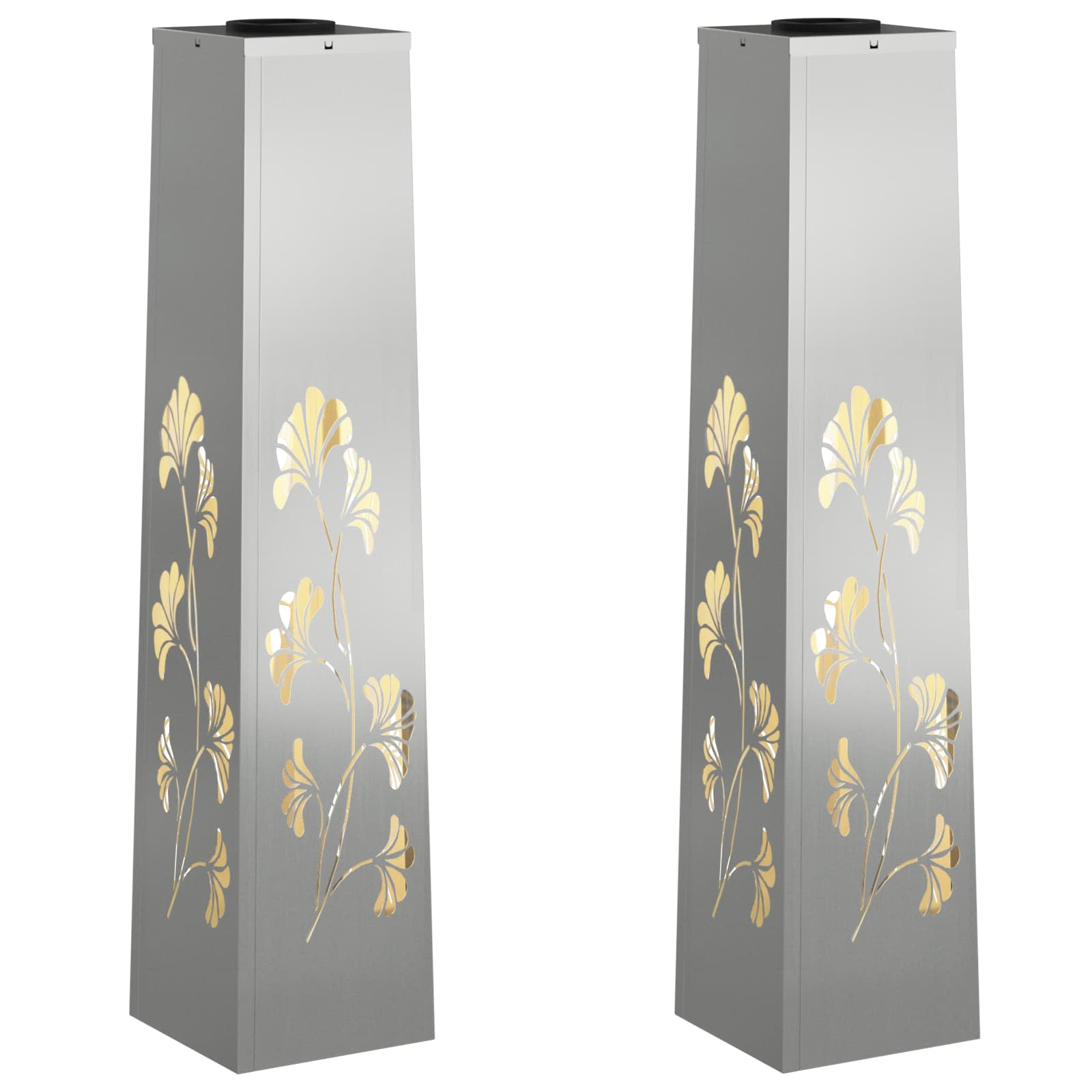 Solar LED Pad Licht 2 st Warmwit 18 x 18 x 80 cm