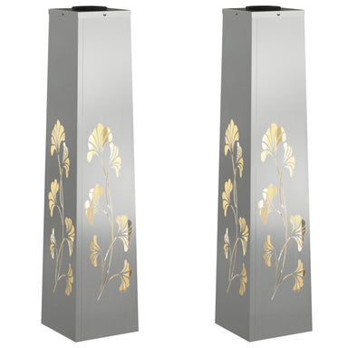 Solar LED Pad Licht 2 st Warmwit 18 x 18 x 80 cm