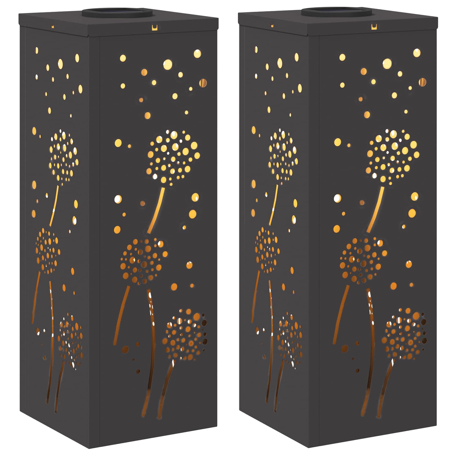 Solar LED Pad Licht 2 st Warmwit 18 x 18 x 50 cm