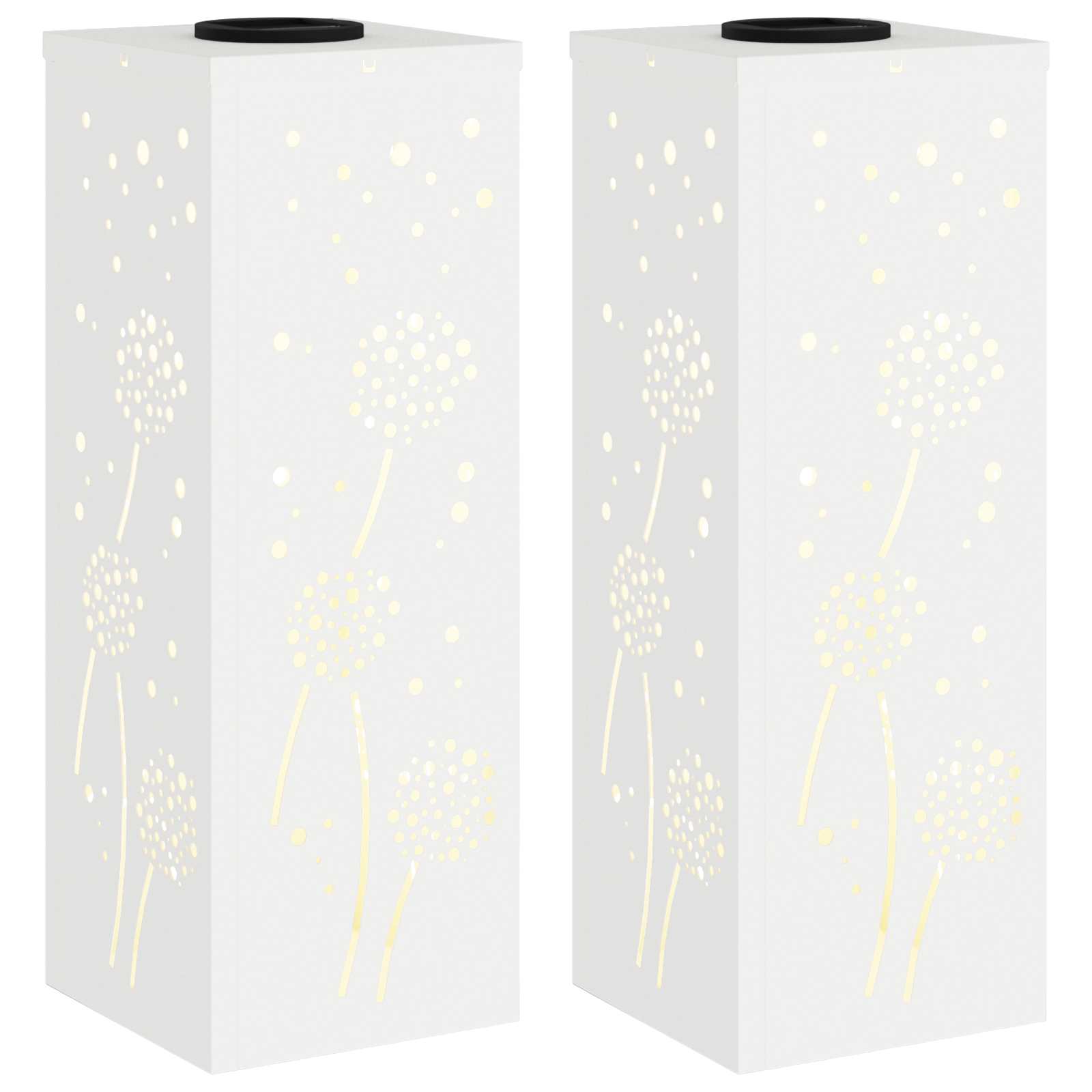 Solar LED Pad Licht 2 st Warmwit 18 x 18 x 50 cm