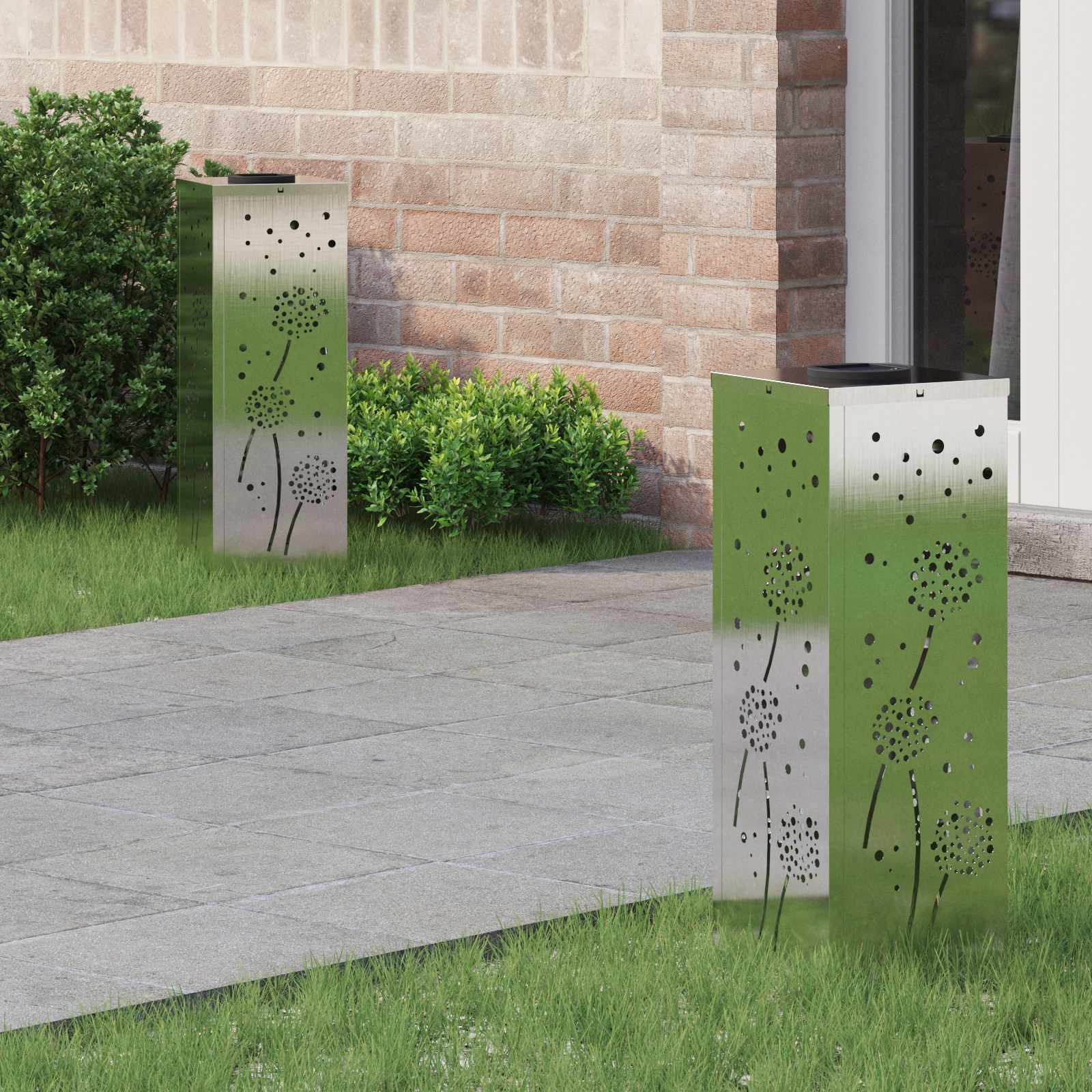 Solar LED Pad Licht 2 st Warmwit 18 x 18 x 50 cm