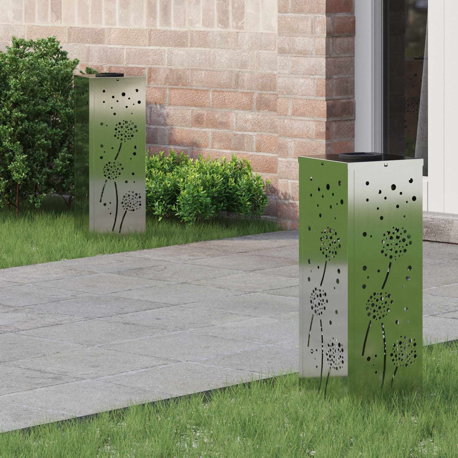 Solar LED Pad Licht 2 st Warmwit 18 x 18 x 50 cm