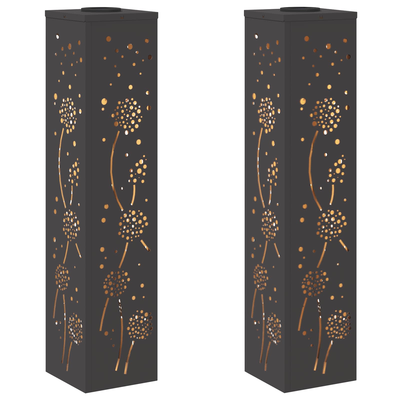 Solar LED Pad Licht 2 st Warmwit 18 x 18 x 80 cm