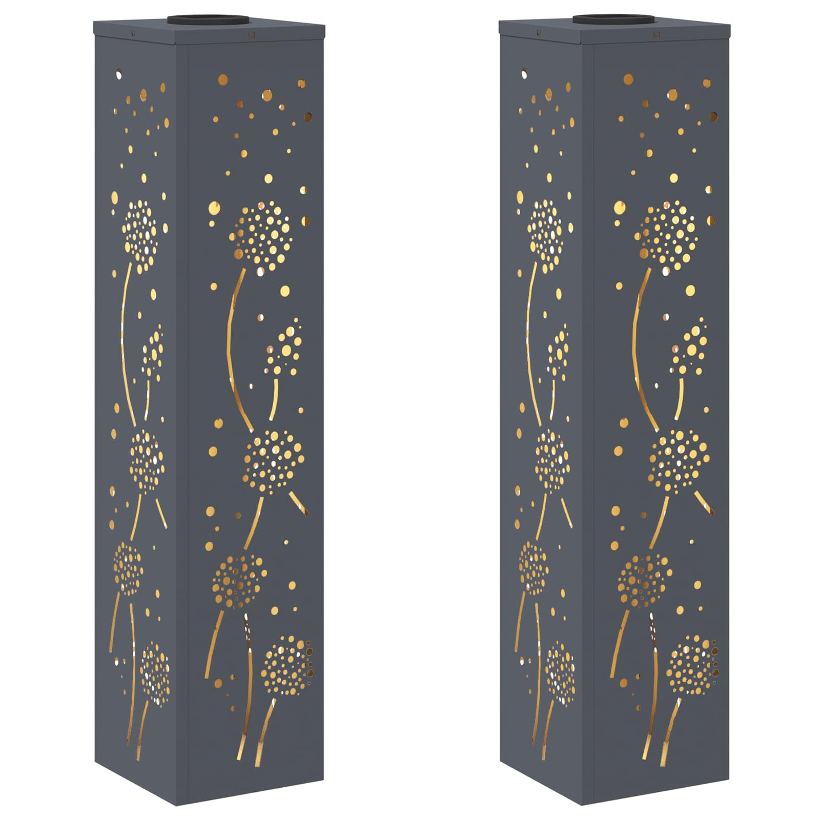 Solar LED Pad Licht 2 st Warmwit 18 x 18 x 80 cm