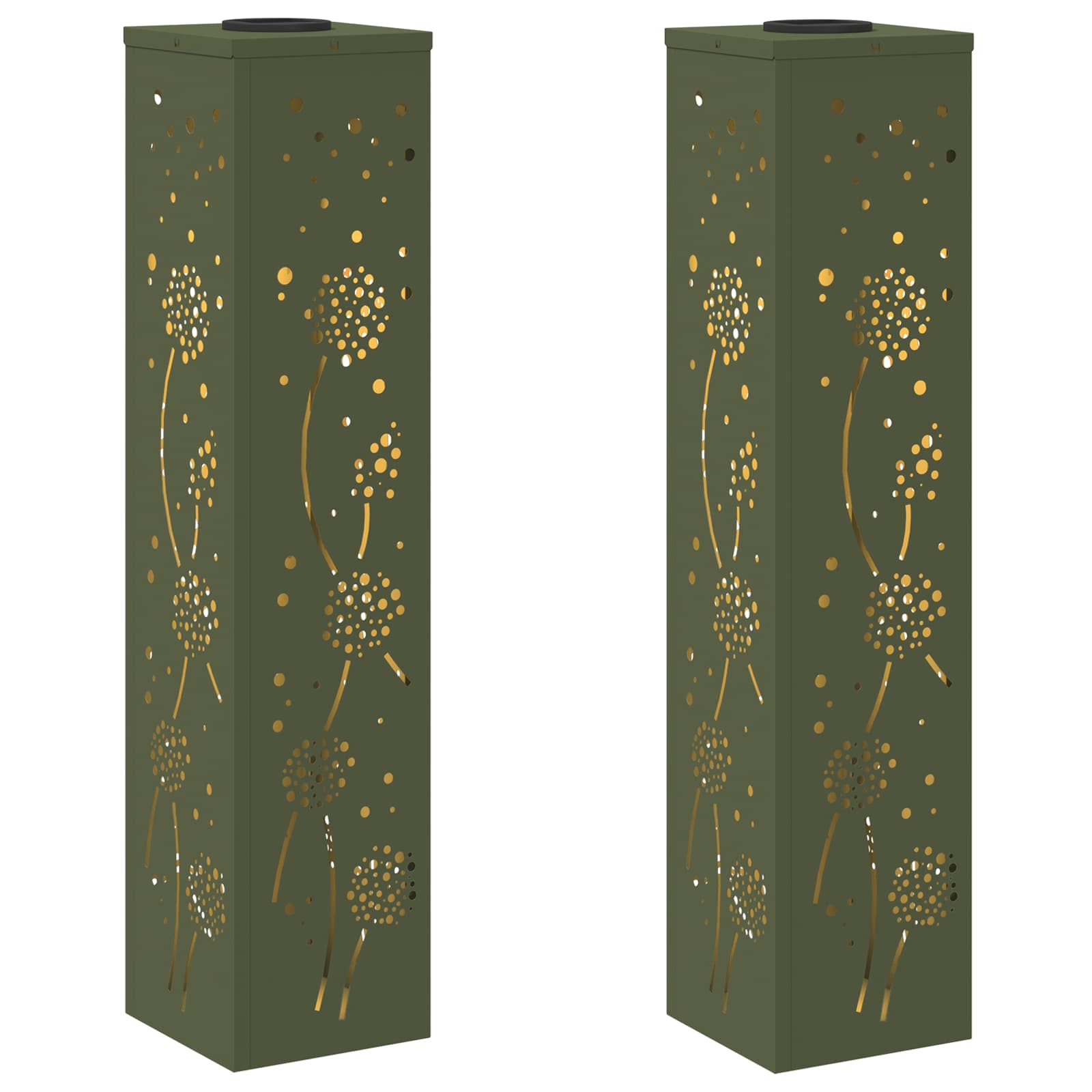 Solar LED Pad Licht 2 st Warmwit 18 x 18 x 80 cm