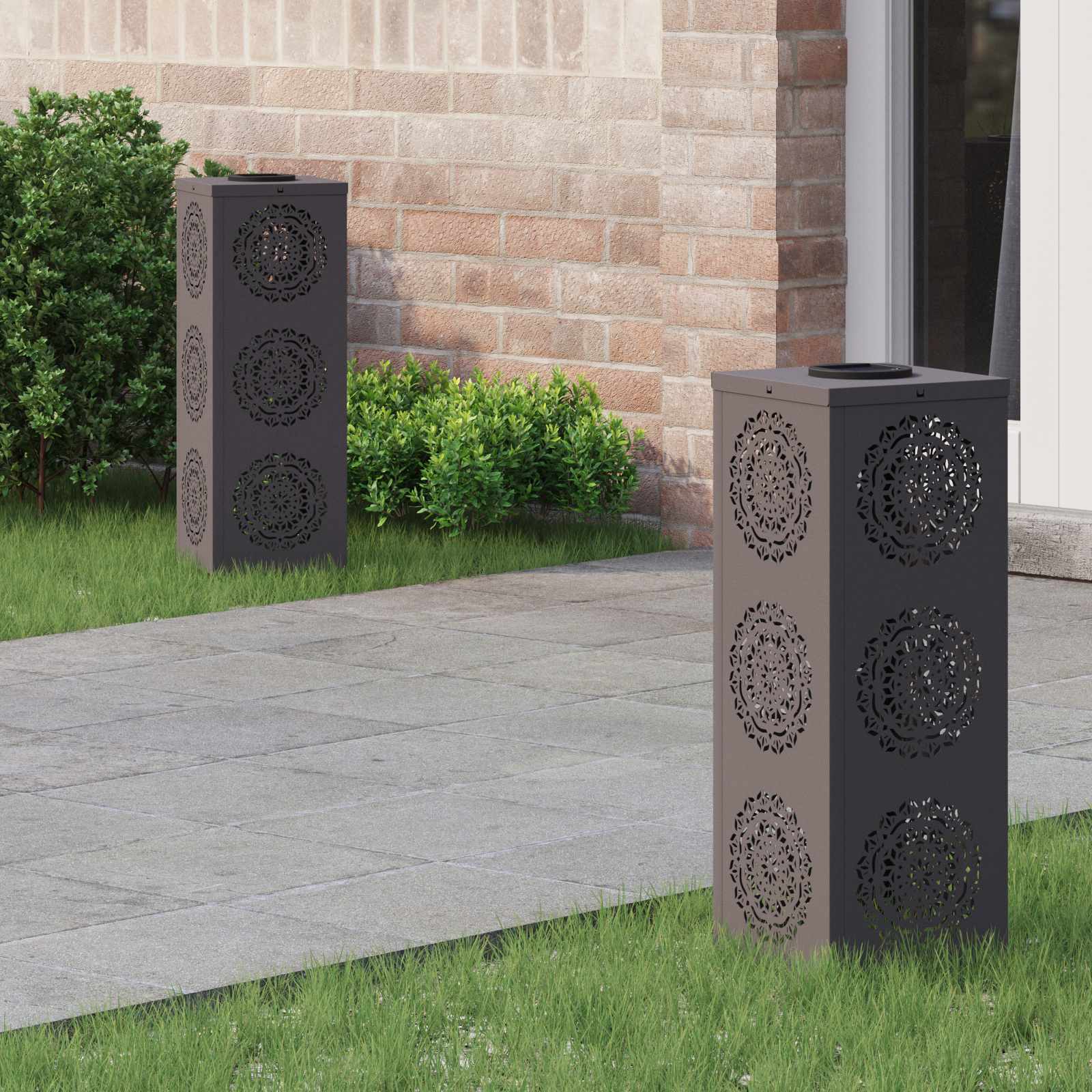 Solar LED Pad Licht 2 st Warmwit 18 x 18 x 50 cm