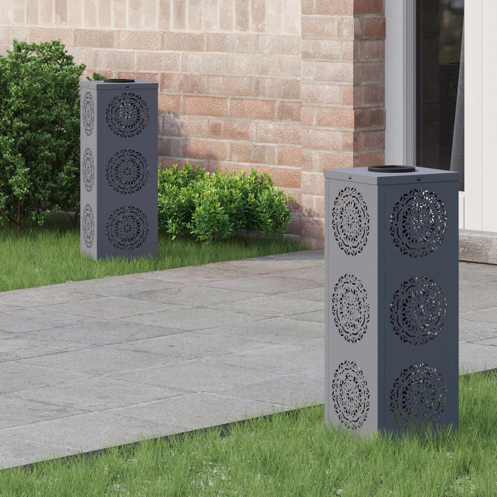 Solar LED Pad Licht 2 st Warmwit 18 x 18 x 50 cm