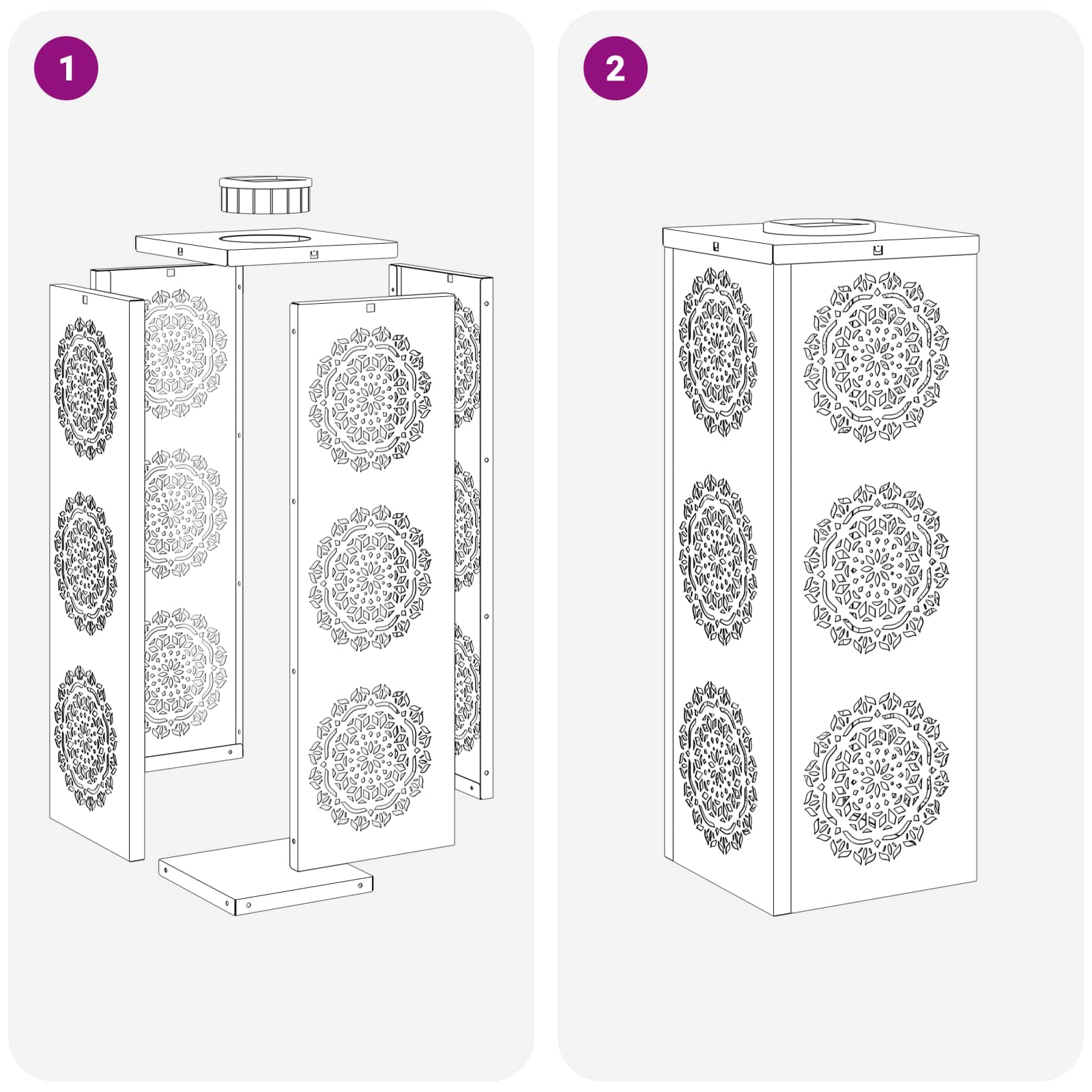 Solar LED Pad Licht 2 st Warmwit 18 x 18 x 50 cm