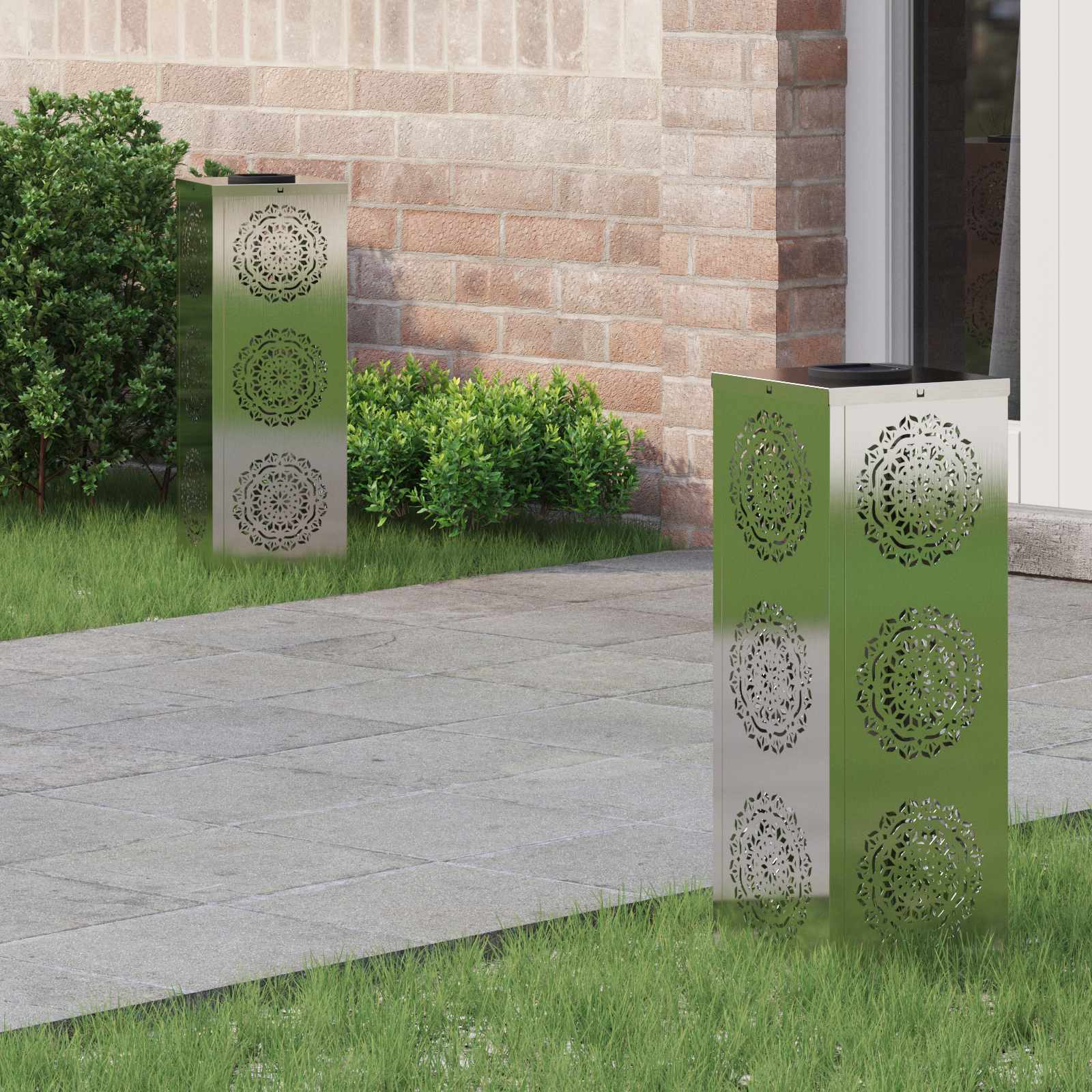 Solar LED Pad Licht 2 st Warmwit 18 x 18 x 50 cm