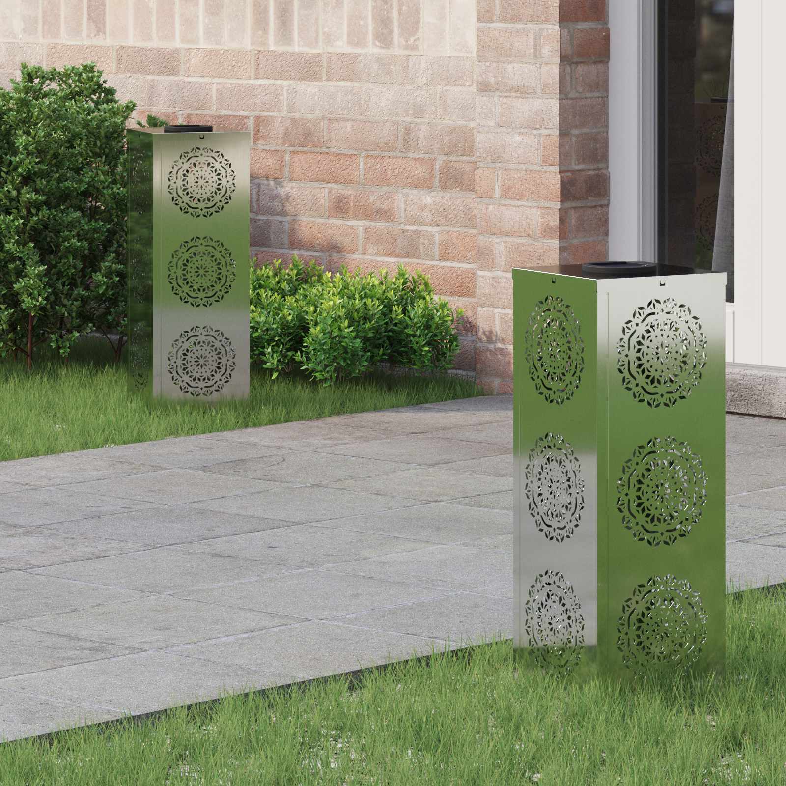 Solar LED Pad Licht 2 st Warmwit 18 x 18 x 50 cm