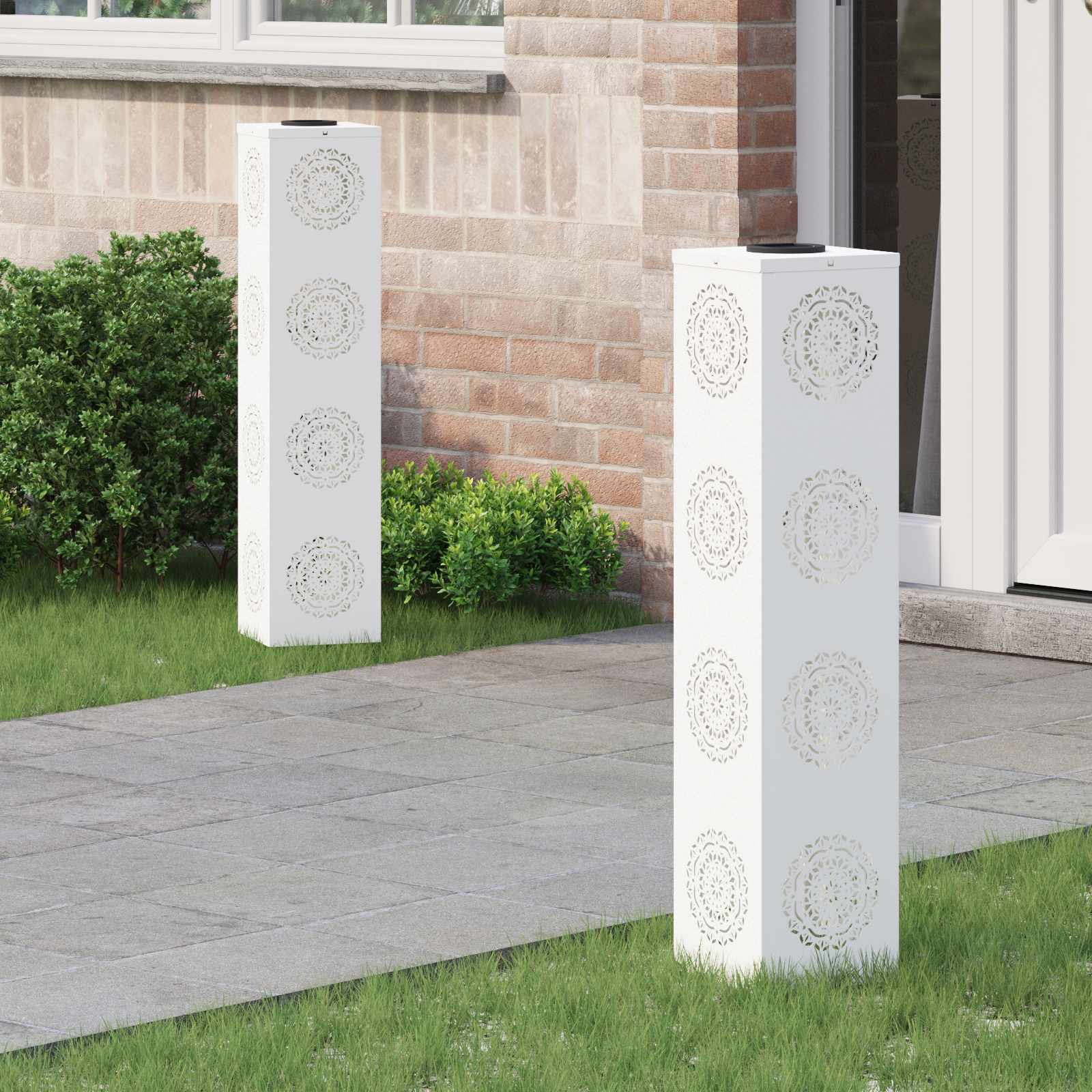 Solar LED Pad Licht 2 st Warmwit 18 x 18 x 80 cm