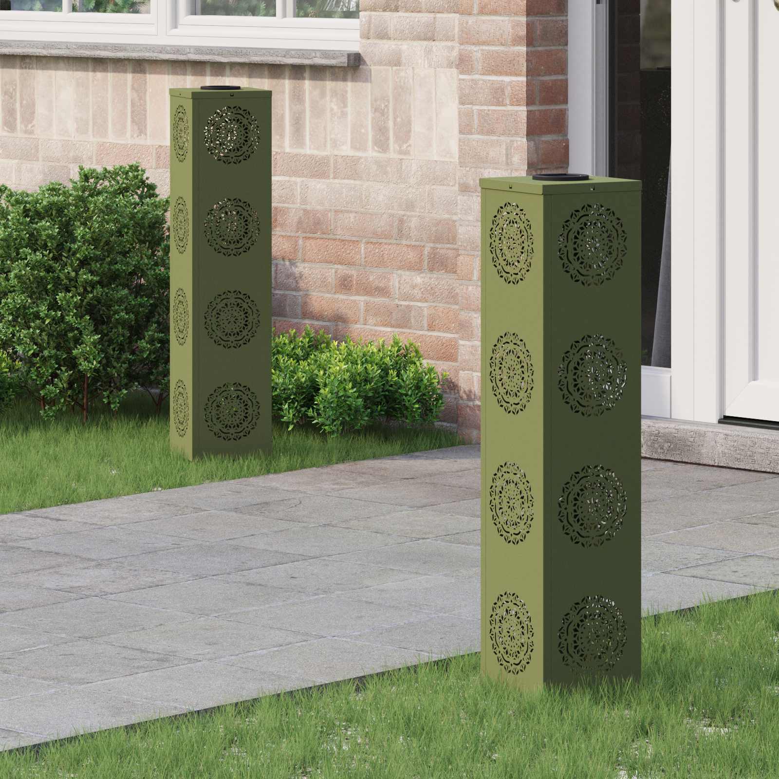 Solar LED Pad Licht 2 st Warmwit 18 x 18 x 80 cm