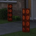 Solar LED Pad Licht 2 st Warmwit 18 x 18 x 80 cm weervast staal
