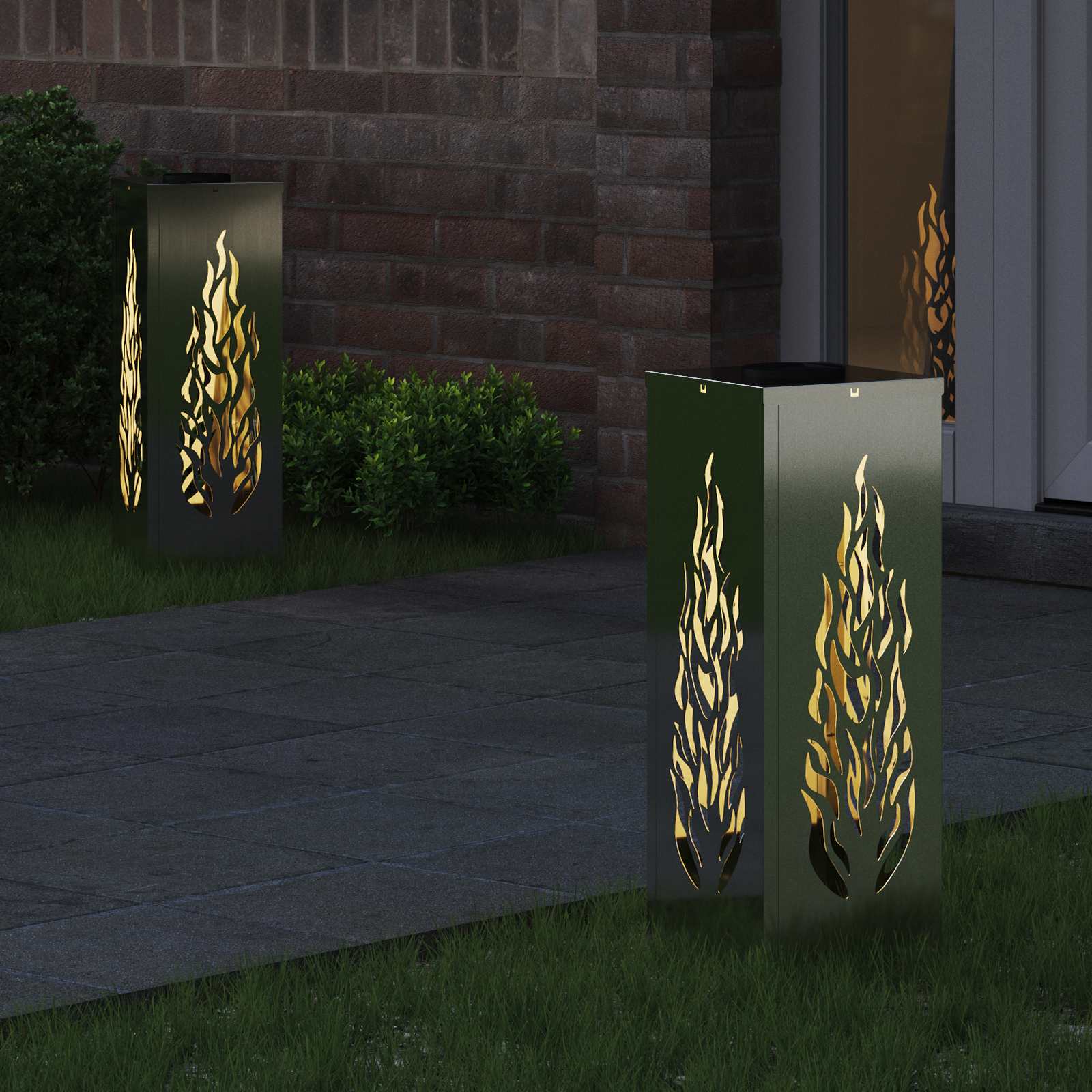 Solar LED Pad Licht 2 st Warmwit 18 x 18 x 50 cm