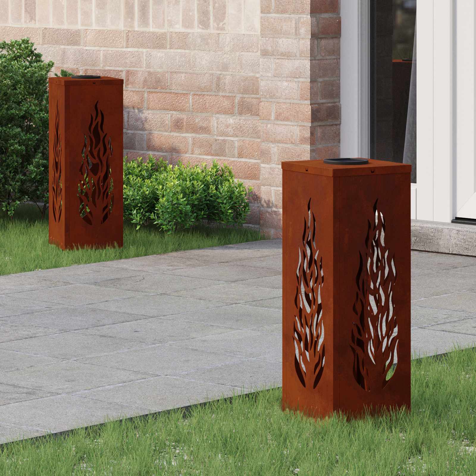 Solar LED Pad Licht 2 st Warmwit 18 x 18 x 50 cm