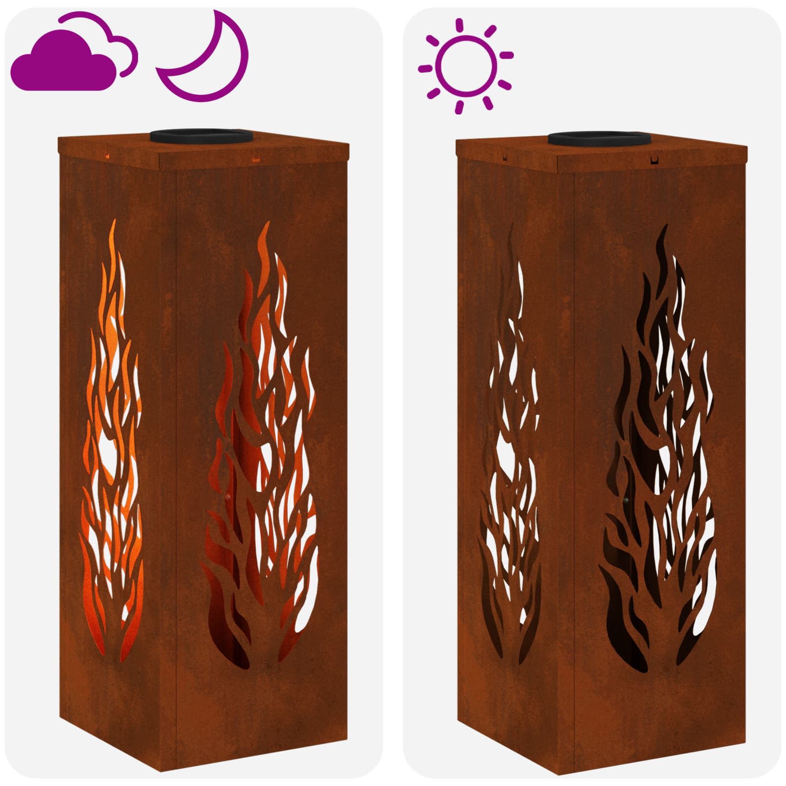 Solar LED Pad Licht 2 st Warmwit 18 x 18 x 50 cm
