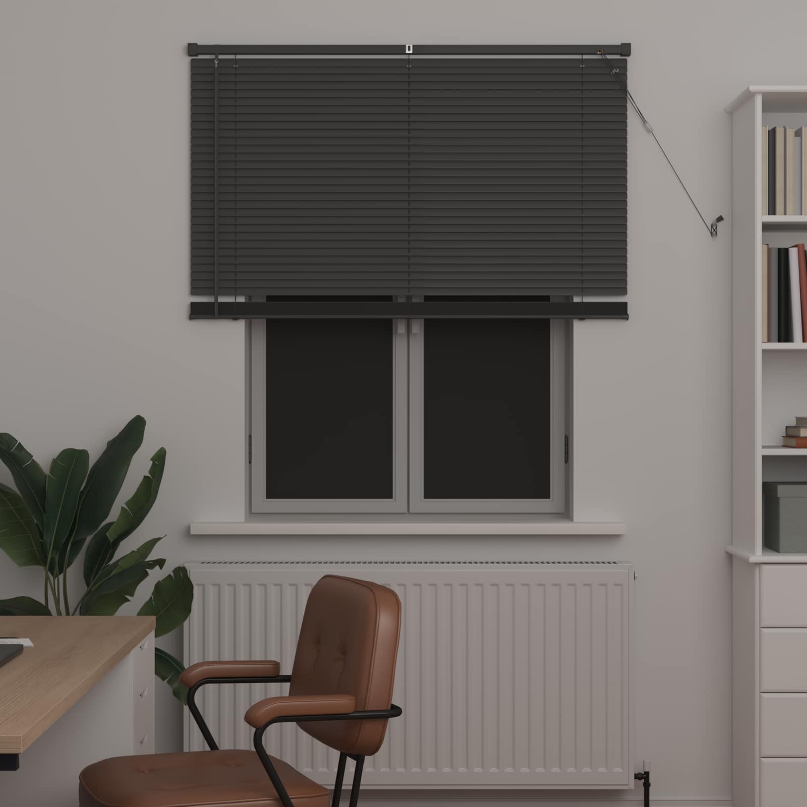 Venetiaanse jaloezie Zilvergrijs 150 x 120 cm 25 mm PVC