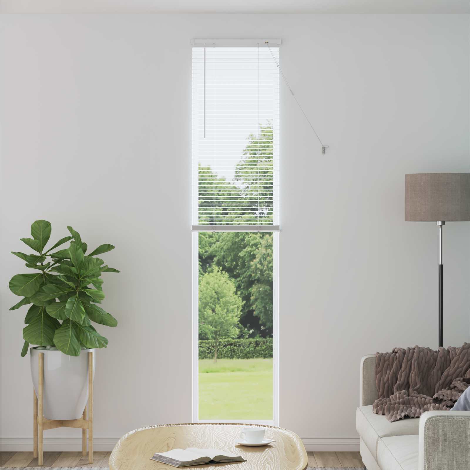 Venetiaanse jaloezie Wit 213 x 60 cm 25 mm PVC