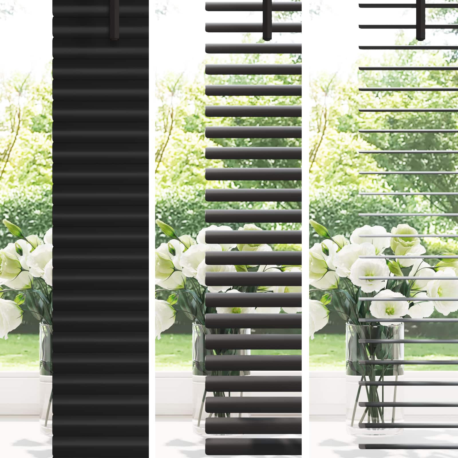 Venetiaanse jaloezie Zwart 150 x 40 cm 25 mm PVC