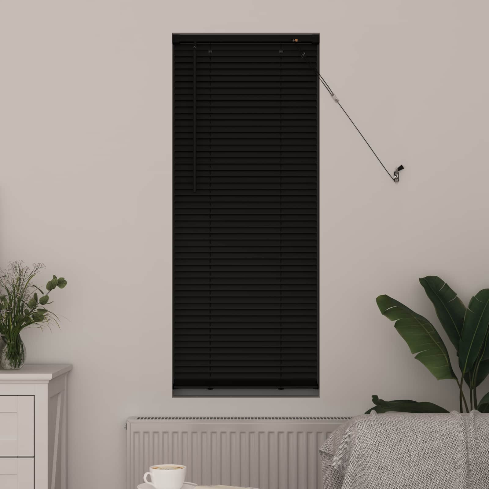 Venetiaanse jaloezie Zwart 150 x 50 cm 25 mm PVC